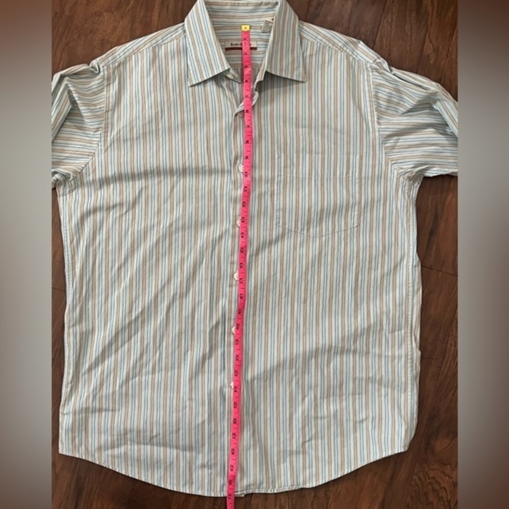 Barry Bricken Large Striped Long Sleeve Multicolor Button Up/Down Shirt. - Picture 2 of 8